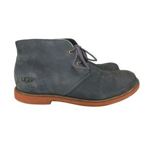 UGG Men's Blue Suede Chukka Boots Size 9 Lace Up Style 1002389 Ankle Rubber Sole